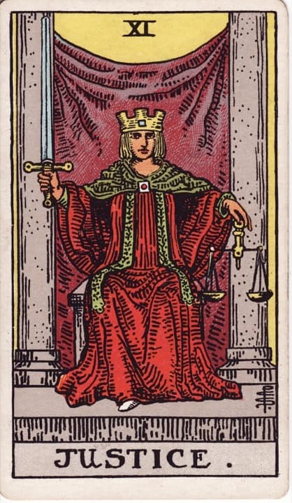 Adalet tarot kartı